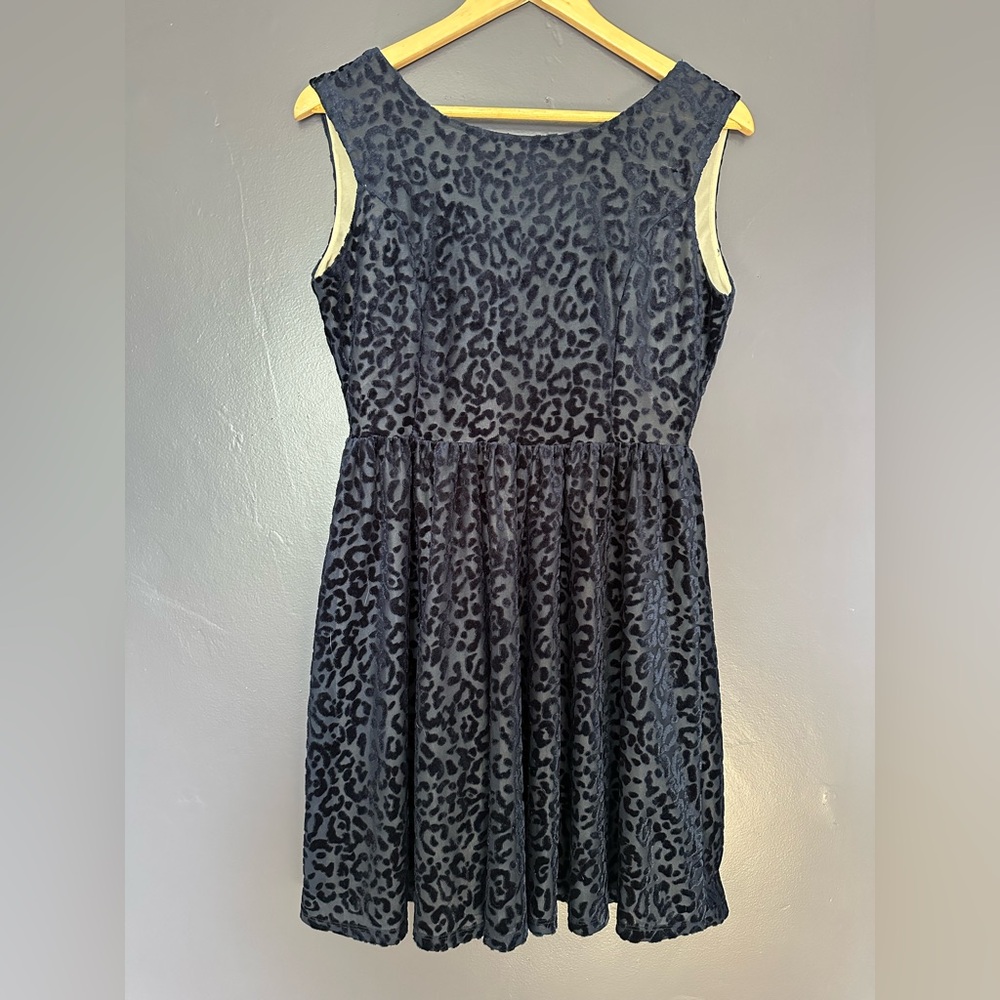 ZARA TRAFALUC Velvet Sleeveless Animal Print Mini Party Dress Size Medium